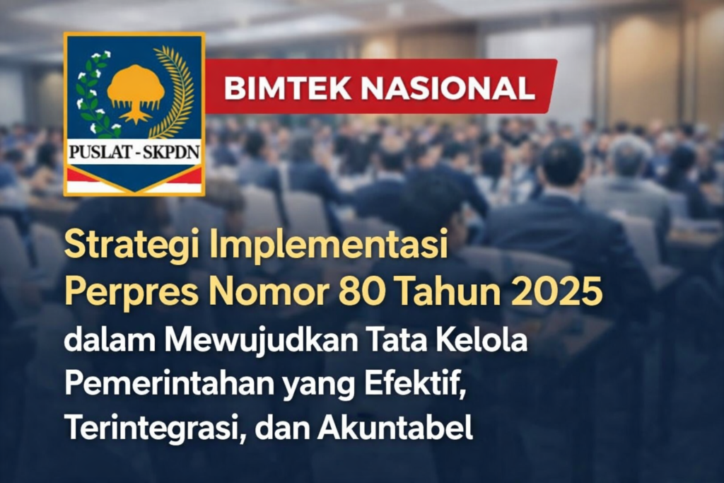 Bimtek Nasional Strategi Implementasi Perpres Nomor 80 Tahun 2025 dalam Mewujudkan Tata Kelola Pemerintahan yang Efektif, Terintegrasi, dan Akuntabel
