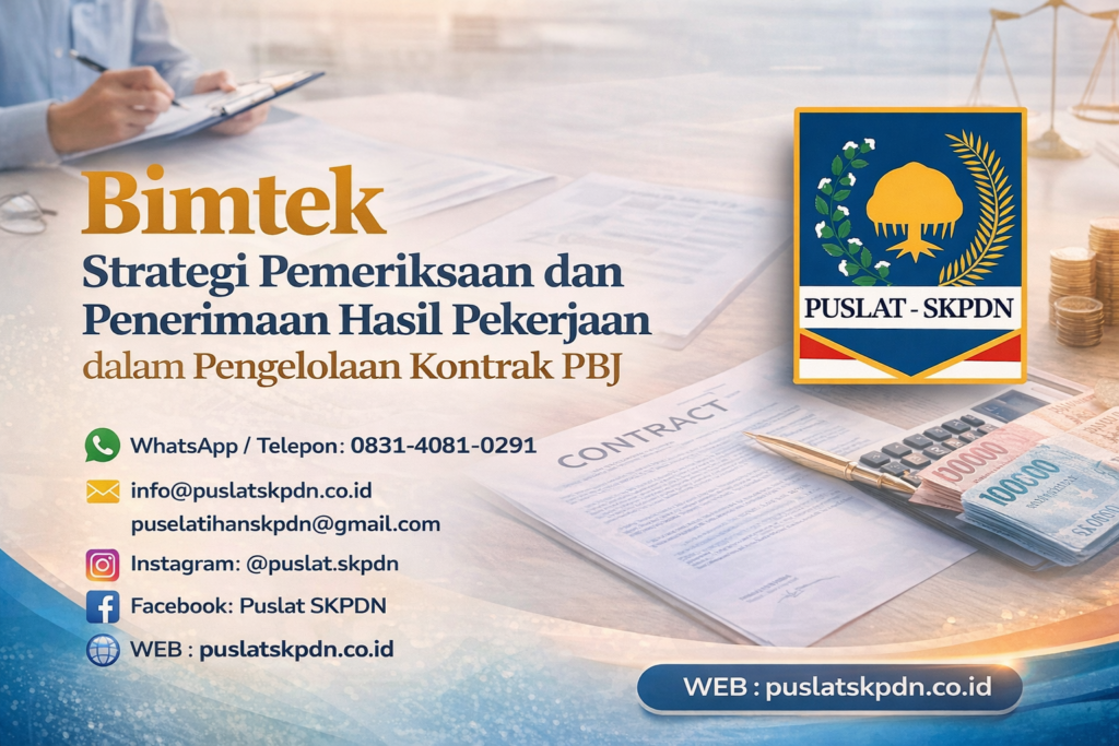 Bimtek Strategi Pemeriksaan dan Penerimaan Hasil Pekerjaan dalam Pengelolaan Kontrak PBJ