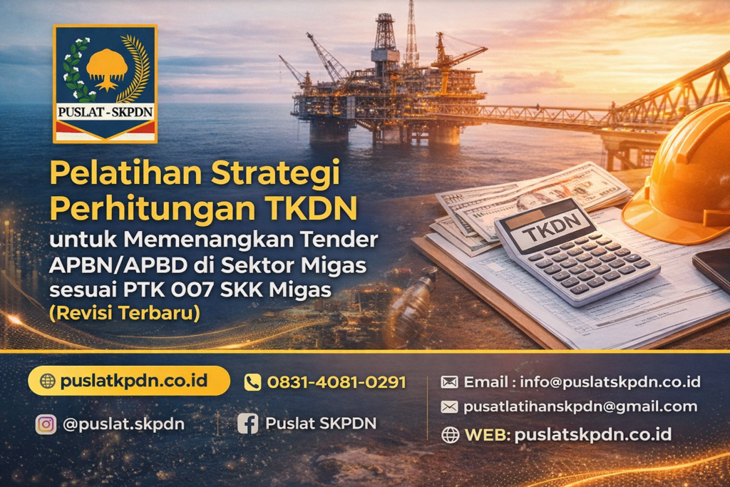 Pelatihan Strategi Perhitungan TKDN untuk Memenangkan Tender APBN/APBD di Sektor Migas sesuai PTK 007 SKK Migas (Revisi Terbaru)