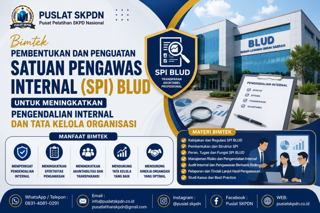 Bimtek Pembentukan dan Penguatan Satuan Pengawas Internal (SPI) BLUD untuk Meningkatkan Pengendalian Internal dan Tata Kelola Organisasi