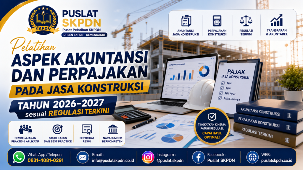 Pelatihan Aspek Akuntansi dan Perpajakan pada Jasa Konstruksi Tahun 2026–2027 sesuai Regulasi Terkini