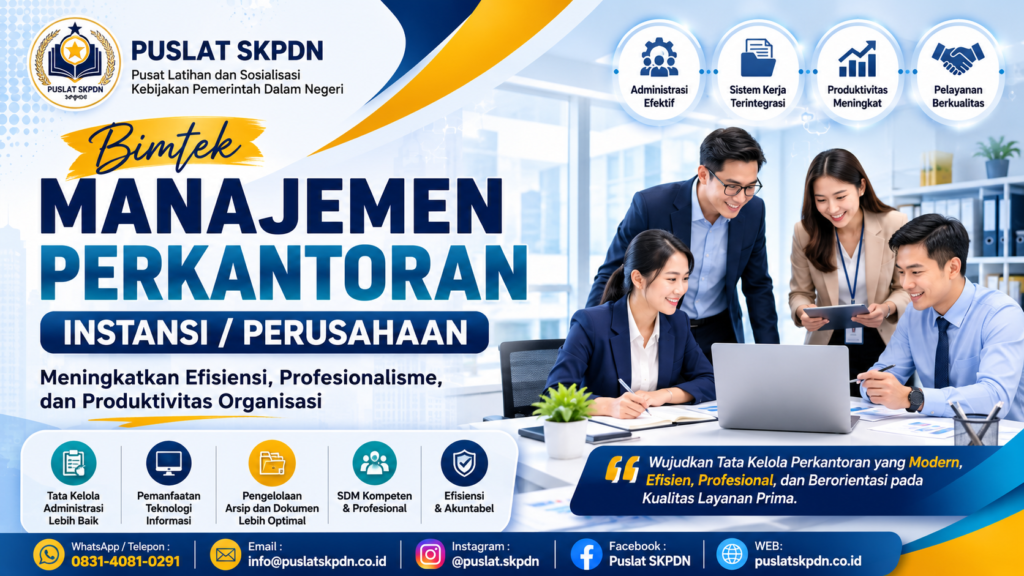 Bimtek Manajemen Perkantoran Instansi/Perusahaan Meningkatkan Efisiensi, Profesionalisme, dan Produktivitas Organisasi