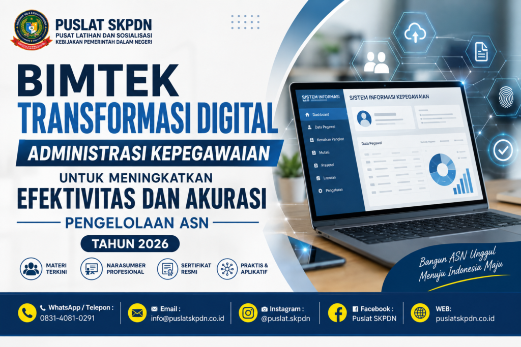 Bimtek Transformasi Digital Administrasi Kepegawaian untuk Meningkatkan Efektivitas dan Akurasi Pengelolaan ASN Tahun 2026