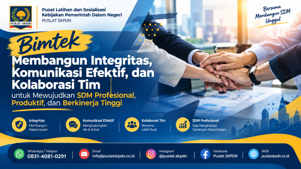 bimtek Membangun Integritas, Komunikasi Efektif, dan Kolaborasi Tim untuk Mewujudkan SDM Profesional, Produktif, dan Berkinerja Tinggi